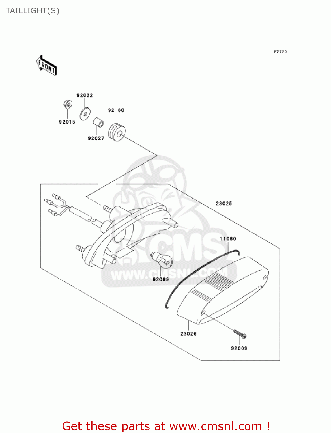 TAILLIGHT(S) EN500C7F VULCAN500LTD 2007 USA CALIFORNIA CANADA