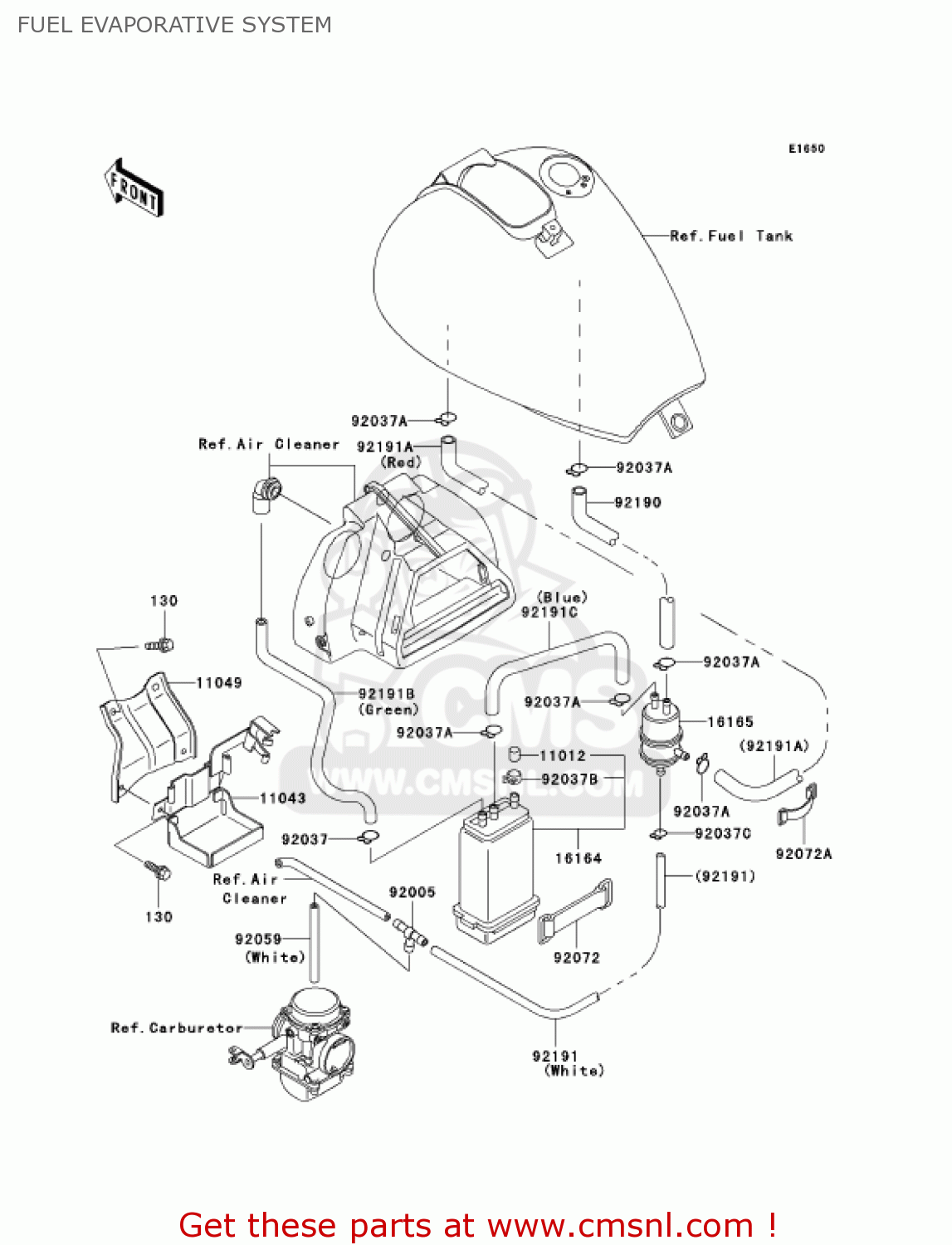 FUEL EVAPORATIVE SYSTEM EN500C7F VULCAN500LTD 2007 USA CALIFORNIA CANADA