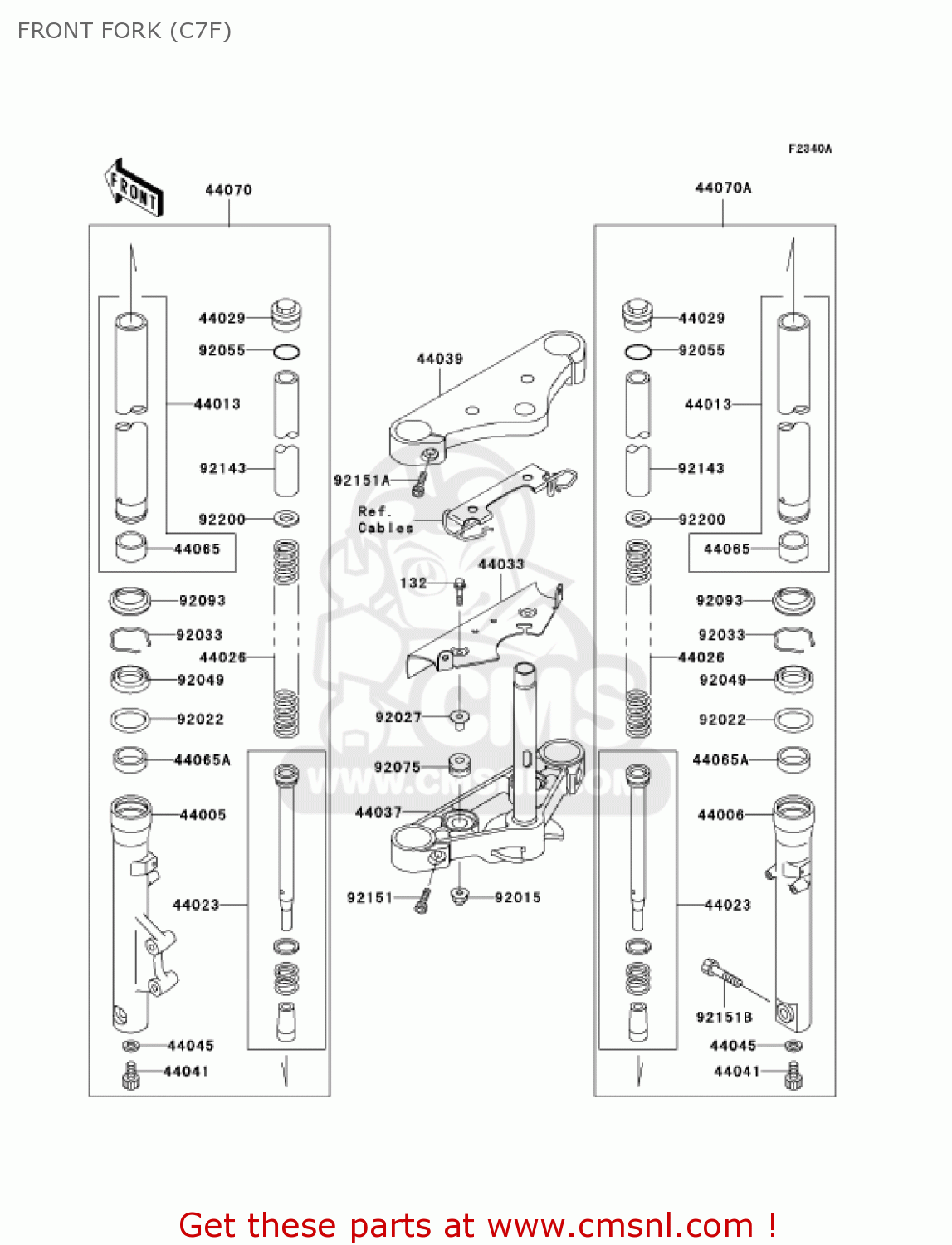 FRONT FORK (C7F) EN500C7F VULCAN500LTD 2007 USA CALIFORNIA CANADA