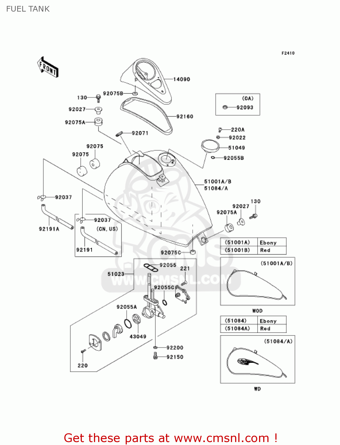 FUEL TANK EN500C7F VULCAN500LTD 2007 USA CALIFORNIA CANADA