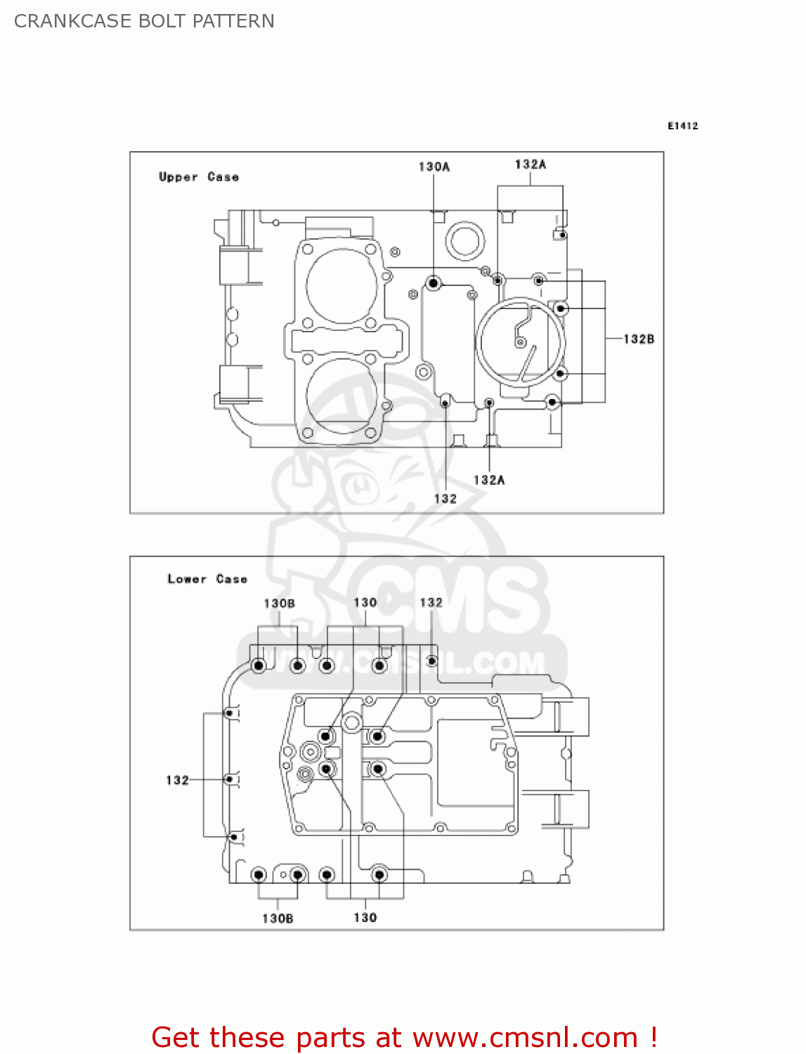 CRANKCASE BOLT PATTERN EN500C7F VULCAN500LTD 2007 USA CALIFORNIA CANADA