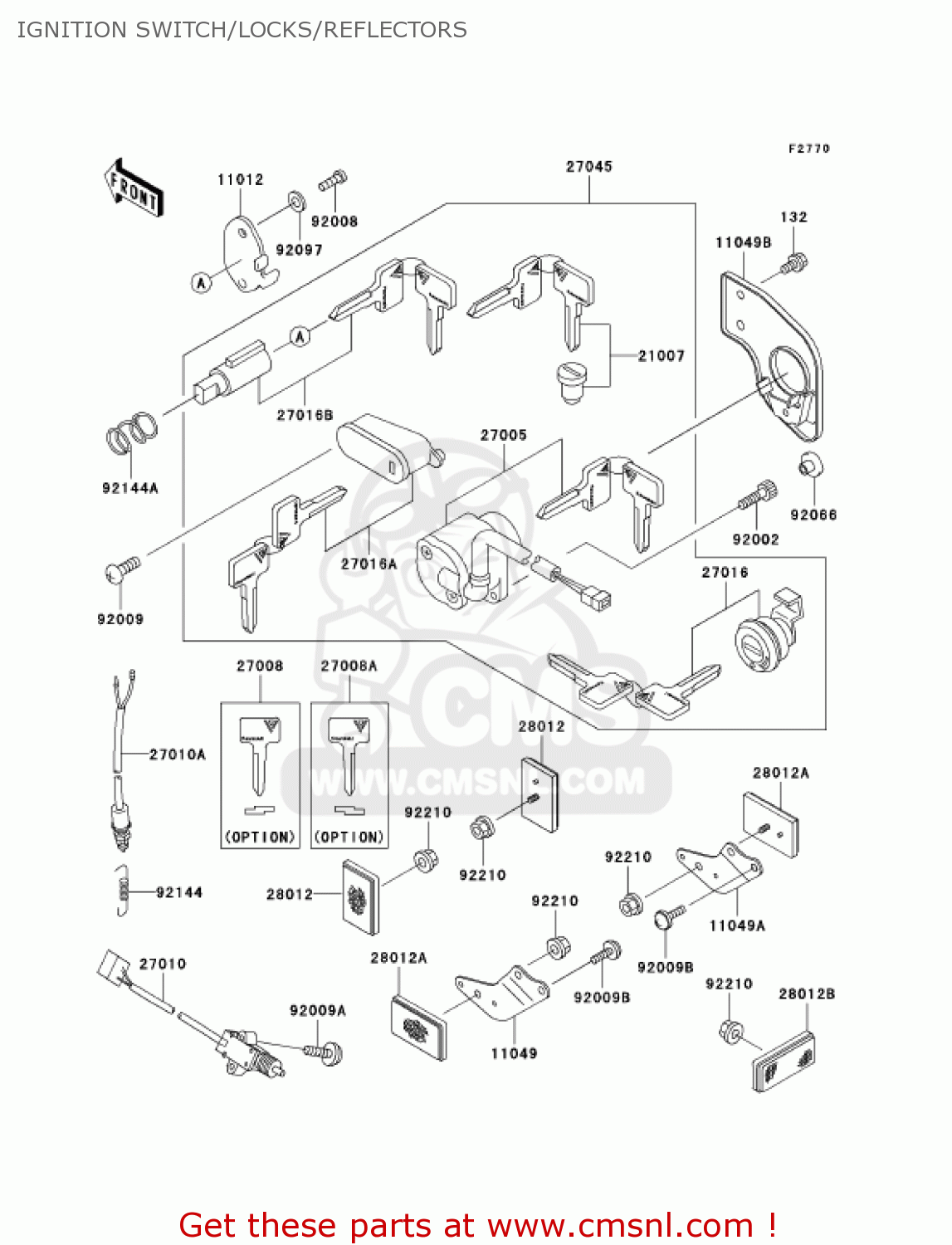 IGNITION SWITCH/LOCKS/REFLECTORS EN500C7F VULCAN500LTD 2007 USA CALIFORNIA CANADA