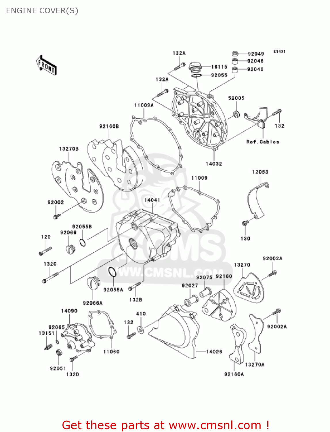ENGINE COVER(S) EN500C7F VULCAN500LTD 2007 USA CALIFORNIA CANADA
