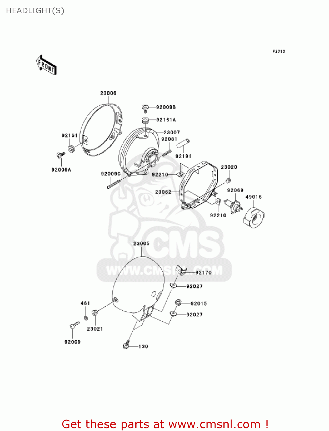 HEADLIGHT(S) EN500C7F VULCAN500LTD 2007 USA CALIFORNIA CANADA