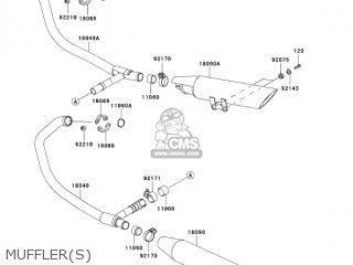 MUFFLER(S) - EN500C7F VULCAN500LTD 2007 USA CALIFORNIA CANADA