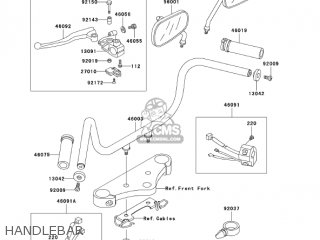 HANDLEBAR - EN500C7F VULCAN500LTD 2007 USA CALIFORNIA CANADA