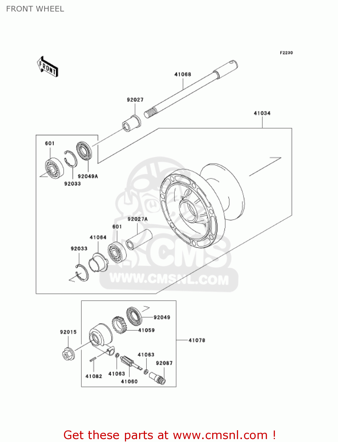 FRONT WHEEL EN500C8 VULCAN500LTD 2003 USA CALIFORNIA CANADA