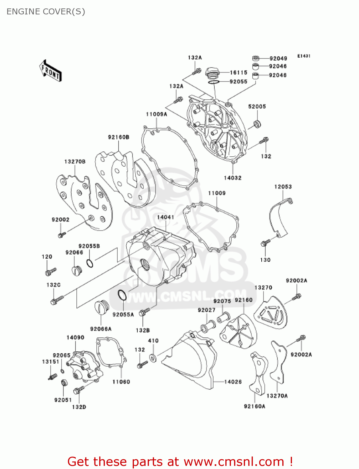 ENGINE COVER(S) EN500C8 VULCAN500LTD 2003 USA CALIFORNIA CANADA