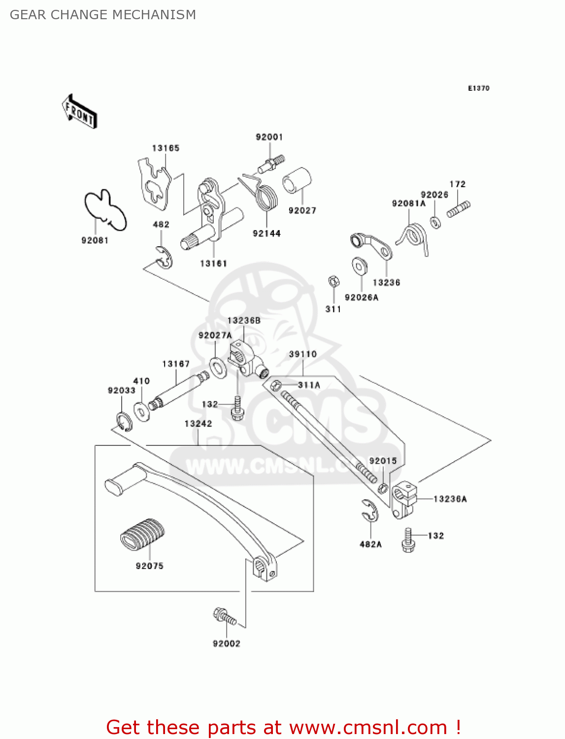 GEAR CHANGE MECHANISM EN500C8 VULCAN500LTD 2003 USA CALIFORNIA CANADA