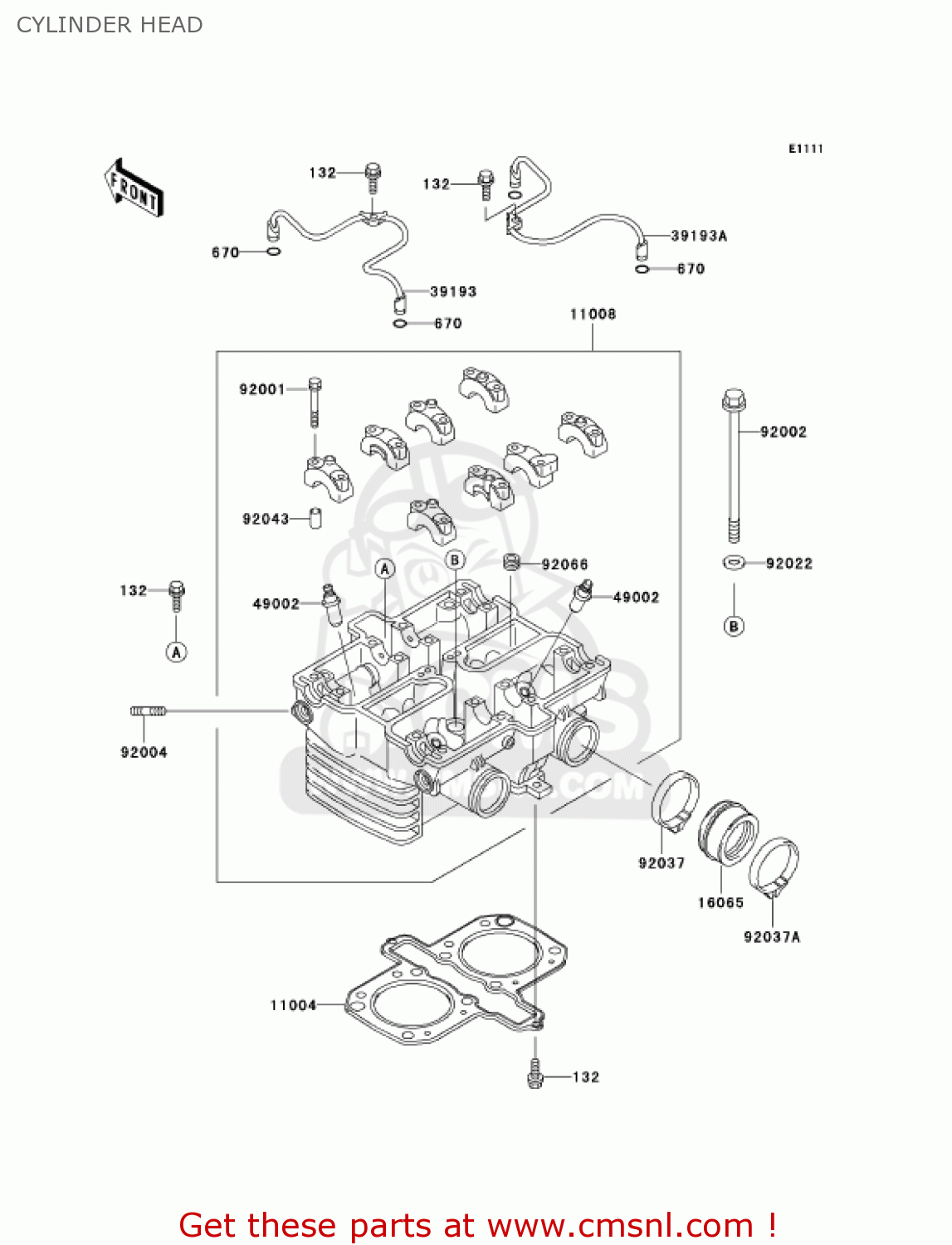 CYLINDER HEAD EN500C8 VULCAN500LTD 2003 USA CALIFORNIA CANADA