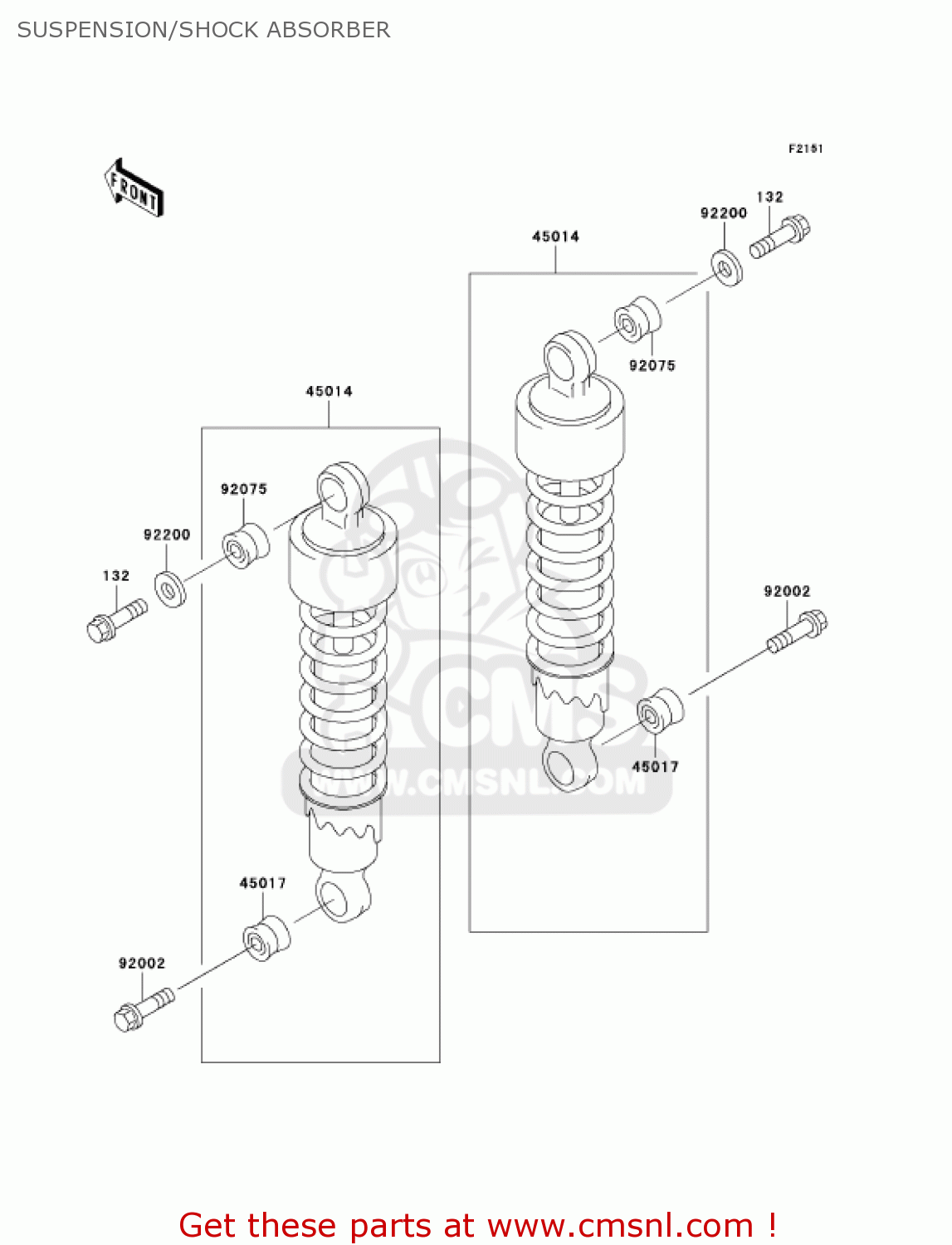 SUSPENSION/SHOCK ABSORBER EN500C8 VULCAN500LTD 2003 USA CALIFORNIA CANADA