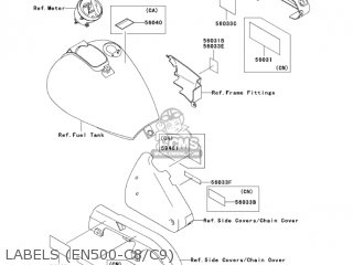 LABELS (EN500-C8/C9) - EN500C8 VULCAN500LTD 2003 USA CALIFORNIA CANADA