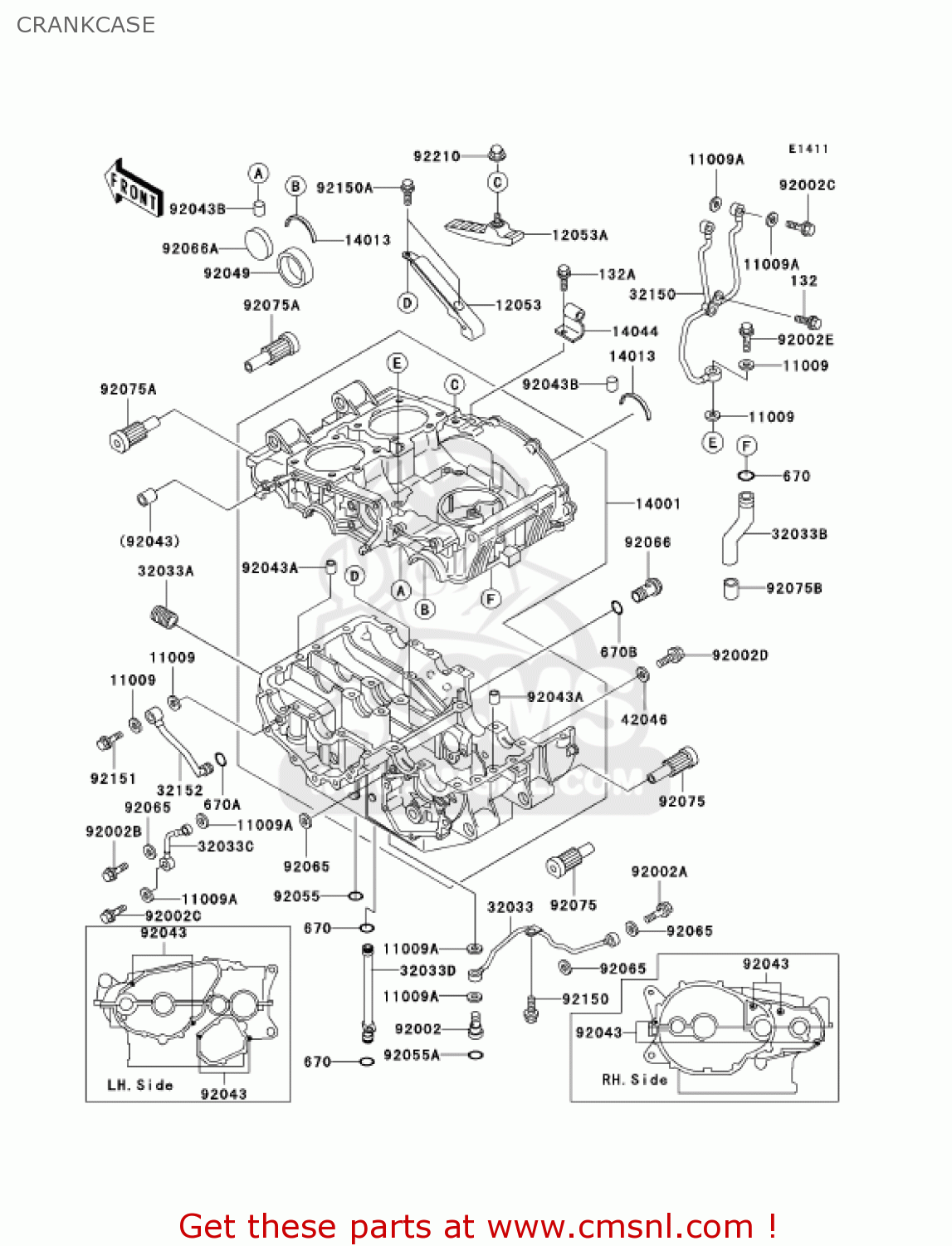 CRANKCASE EN500C9 VULCAN500LTD 2004 USA CALIFORNIA CANADA