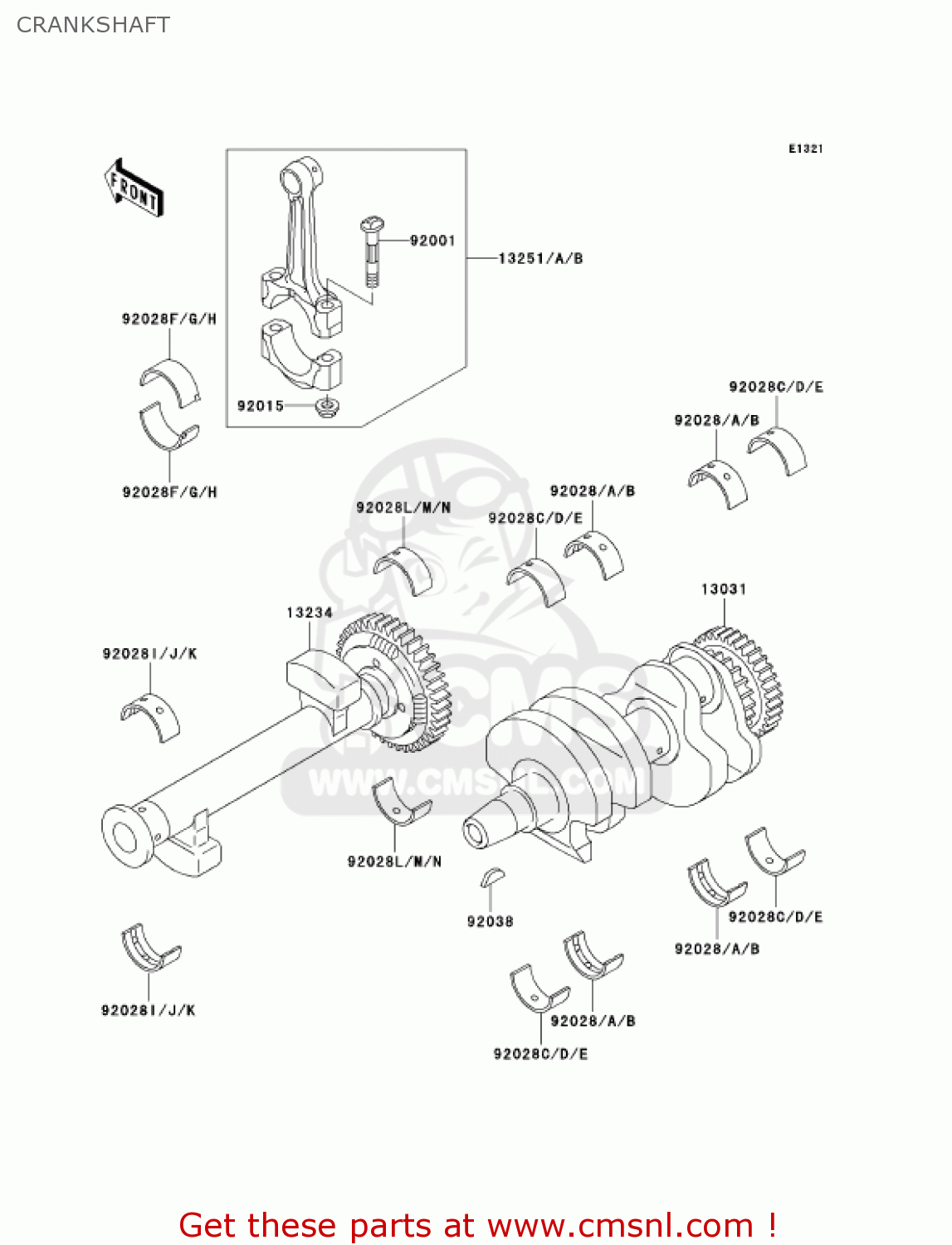 CRANKSHAFT EN500C9 VULCAN500LTD 2004 USA CALIFORNIA CANADA