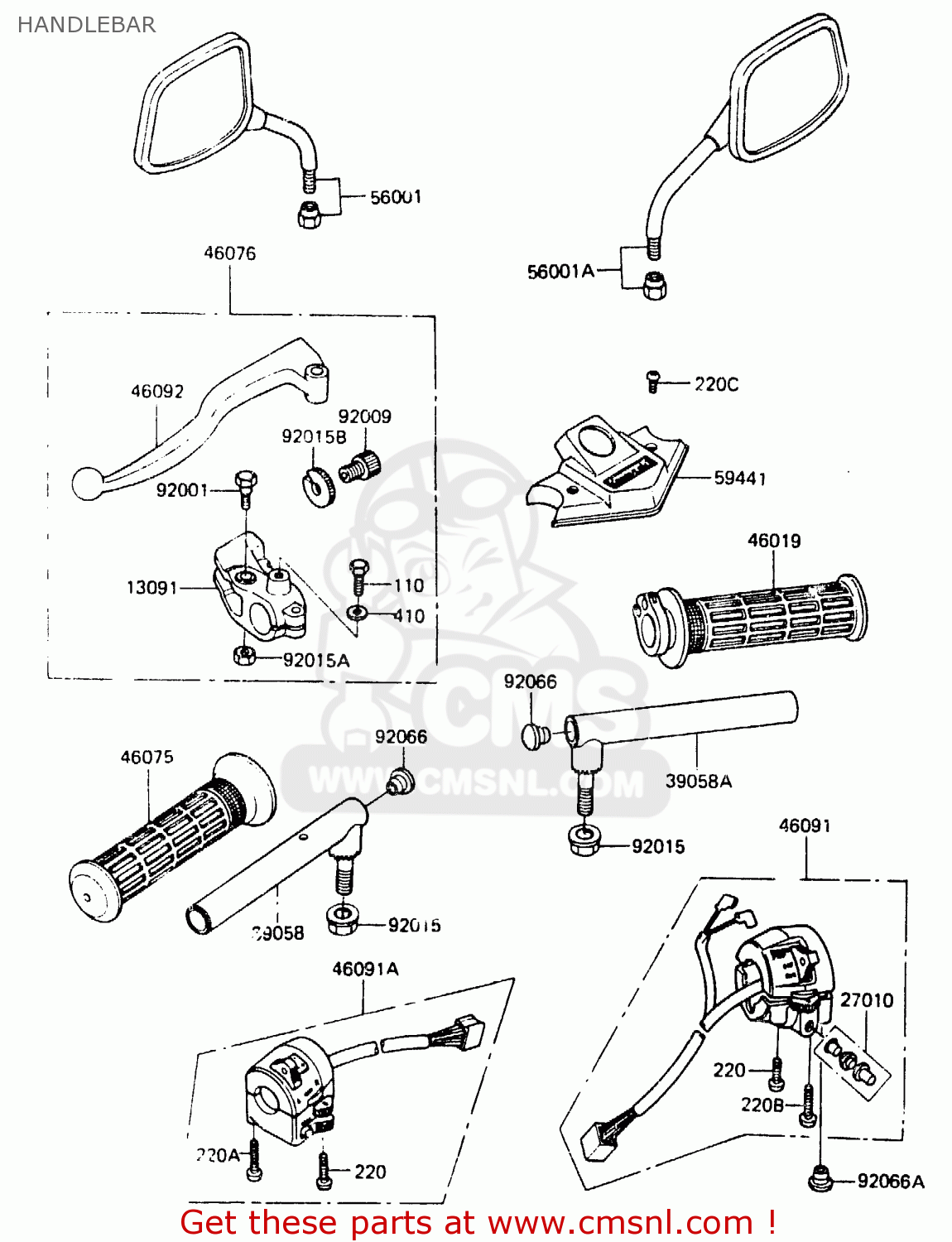 HANDLEBAR ER250A1 Z250T 1983 CANADA