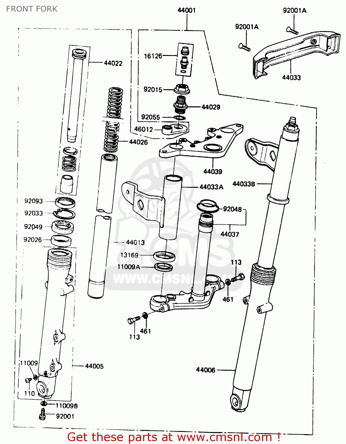 FRONT FORK ER250A1 Z250T 1983 CANADA