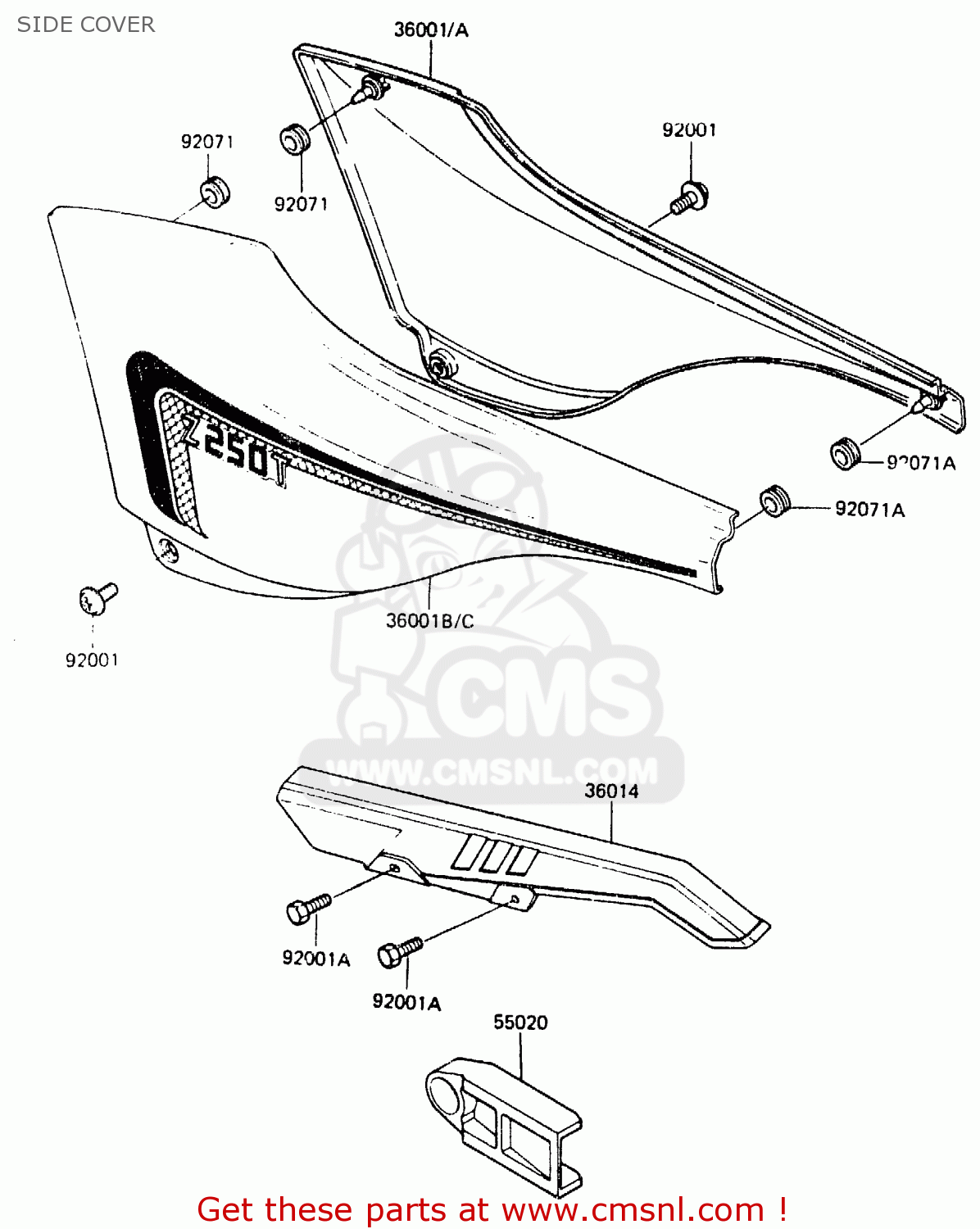 SIDE COVER ER250A1 Z250T 1983 CANADA