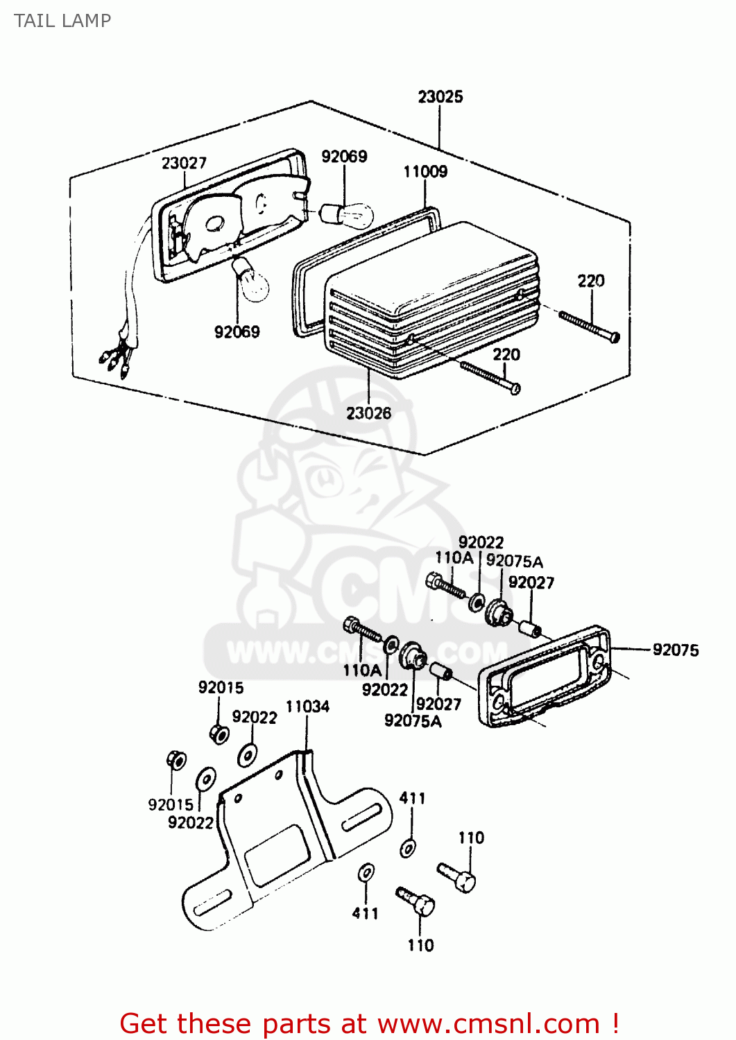 TAIL LAMP ER250A1 Z250T 1983 CANADA
