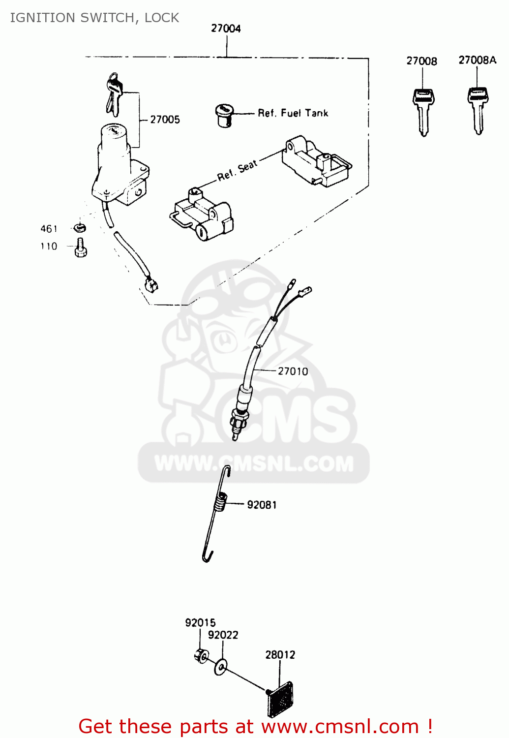 IGNITION SWITCH, LOCK ER250A1 Z250T 1983 CANADA