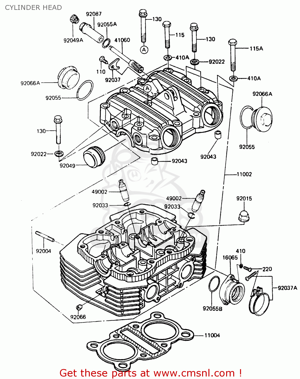 CYLINDER HEAD ER250A1 Z250T 1983 CANADA
