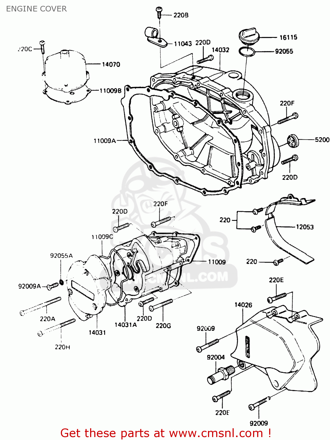 ENGINE COVER ER250A1 Z250T 1983 CANADA