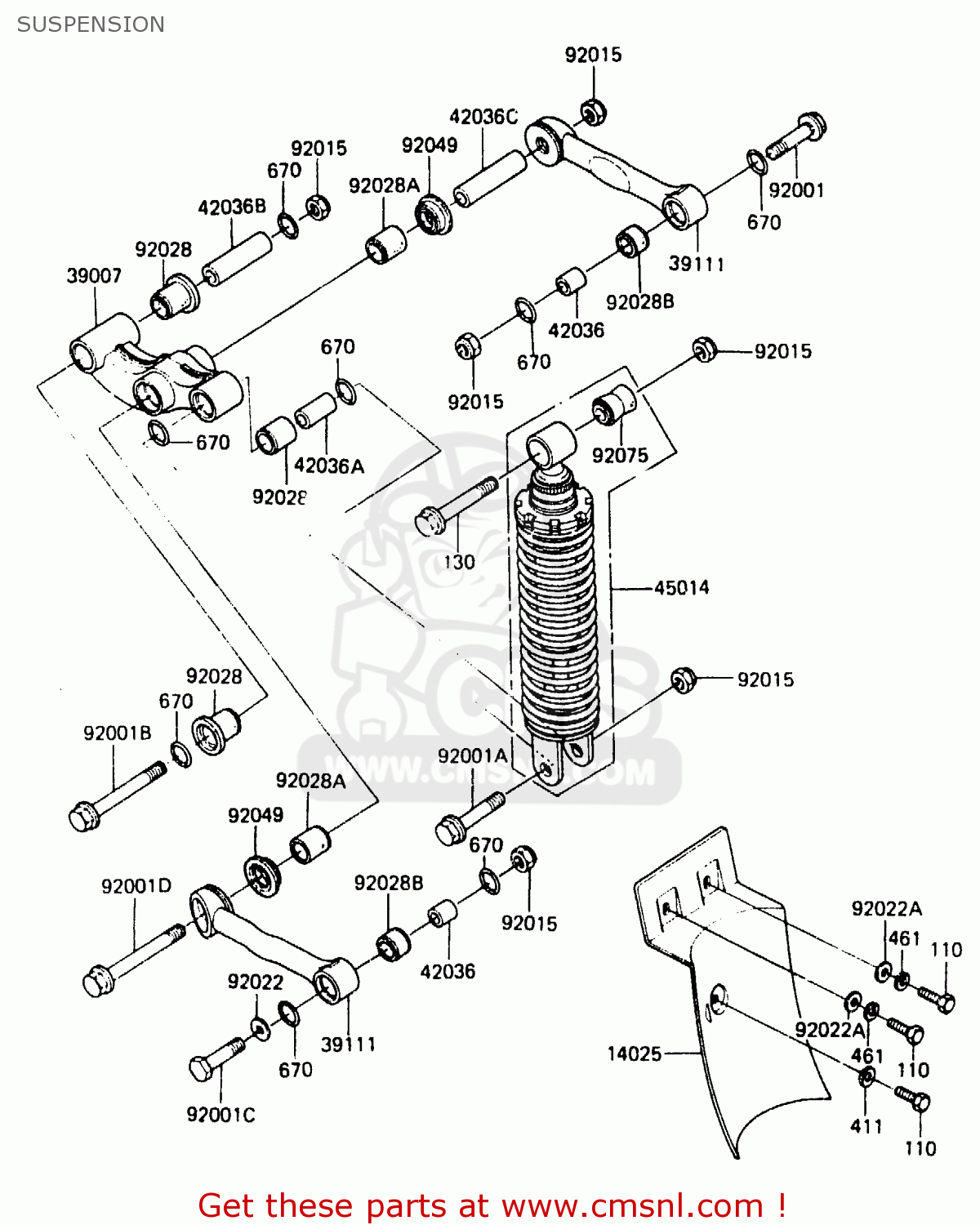 SUSPENSION ER250A1 Z250T 1983 CANADA