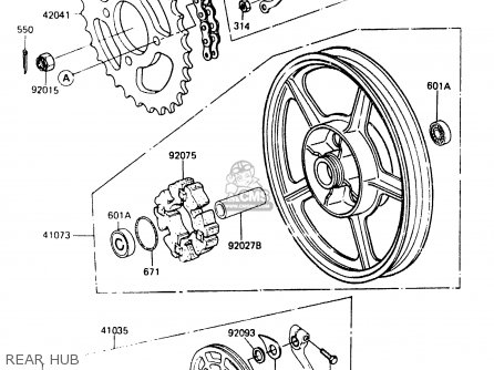 REAR HUB - ER250A1 Z250T 1983 CANADA