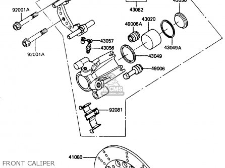 FRONT CALIPER - ER250A1 Z250T 1983 CANADA
