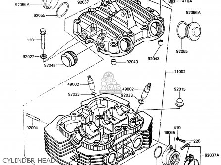 CYLINDER HEAD - ER250A1 Z250T 1983 CANADA