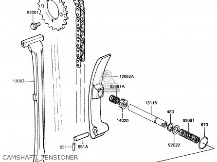 CAMSHAFT, TENSIONER - ER250A1 Z250T 1983 CANADA