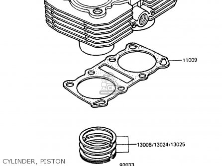 CYLINDER, PISTON - ER250A1 Z250T 1983 CANADA