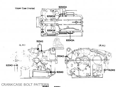 CRANKCASE BOLT PATTERN - ER250A1 Z250T 1983 CANADA
