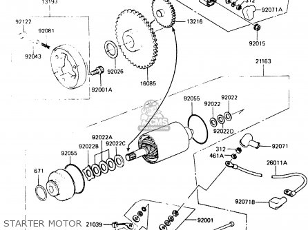 STARTER MOTOR - ER250A1 Z250T 1983 CANADA