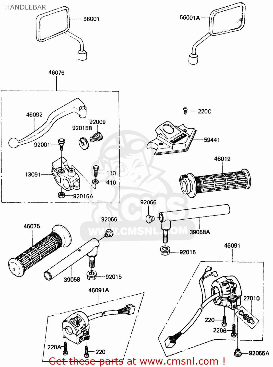 HANDLEBAR ER250B1 SCORPION 1983 USA
