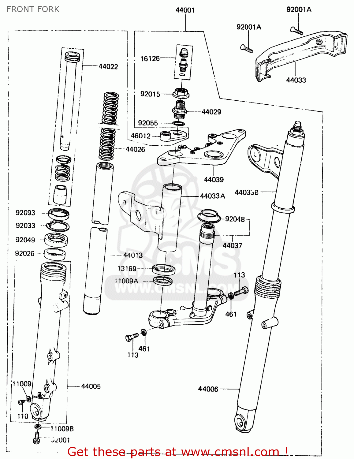 FRONT FORK ER250B1 SCORPION 1983 USA