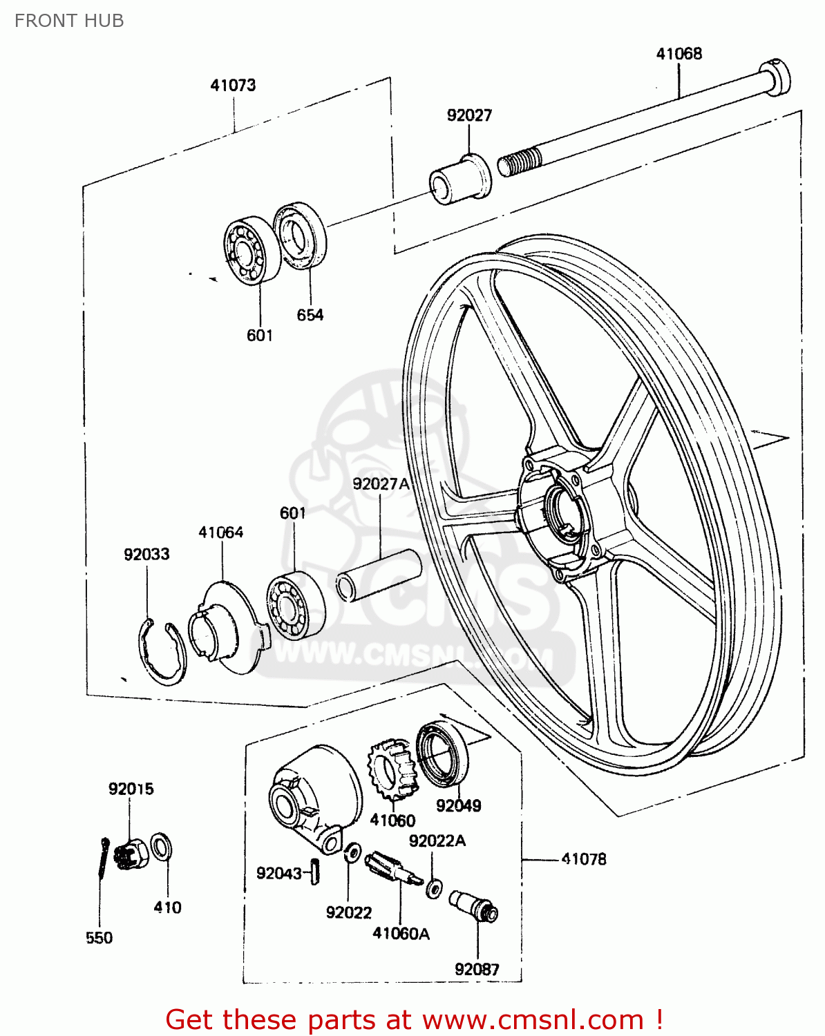 FRONT HUB ER250B1 SCORPION 1983 USA