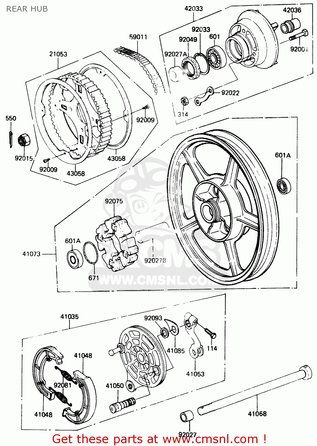 REAR HUB ER250B1 SCORPION 1983 USA