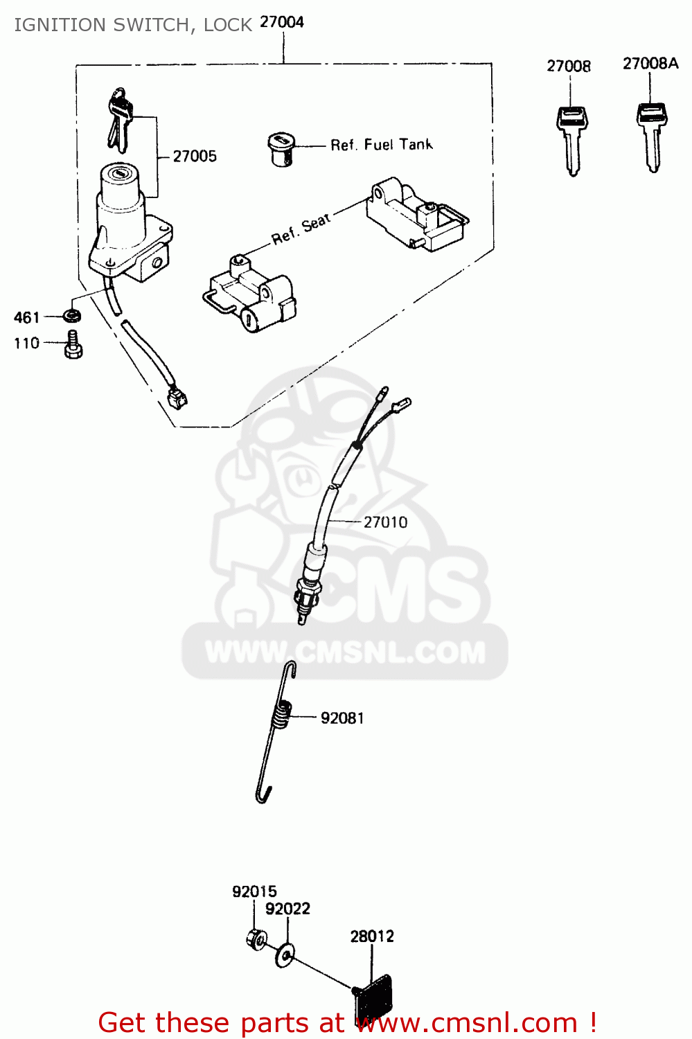 IGNITION SWITCH, LOCK ER250B1 SCORPION 1983 USA