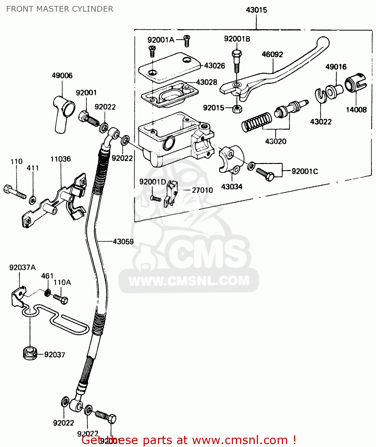 FRONT MASTER CYLINDER ER250B1 SCORPION 1983 USA