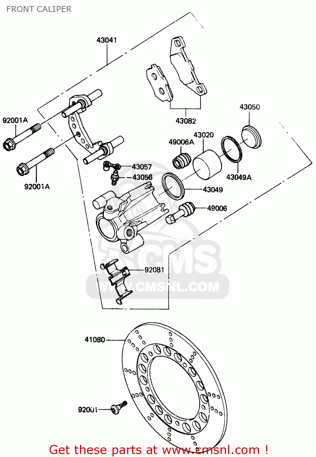 FRONT CALIPER ER250B1 SCORPION 1983 USA
