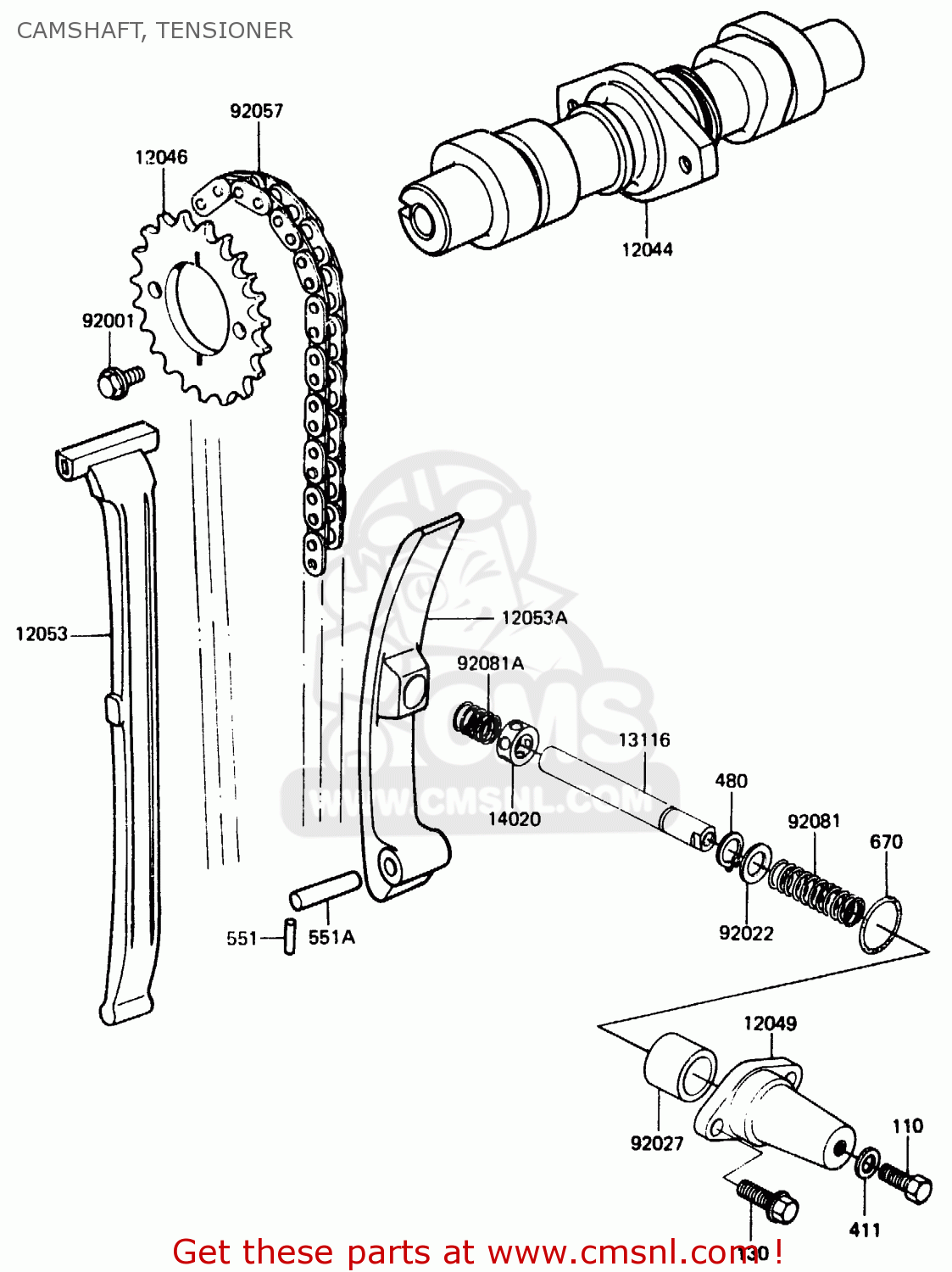 CAMSHAFT, TENSIONER ER250B1 SCORPION 1983 USA