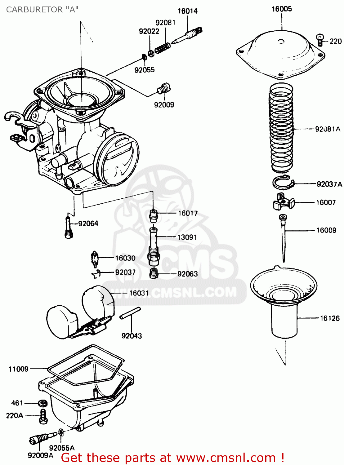 CARBURETOR "A" ER250B1 SCORPION 1983 USA