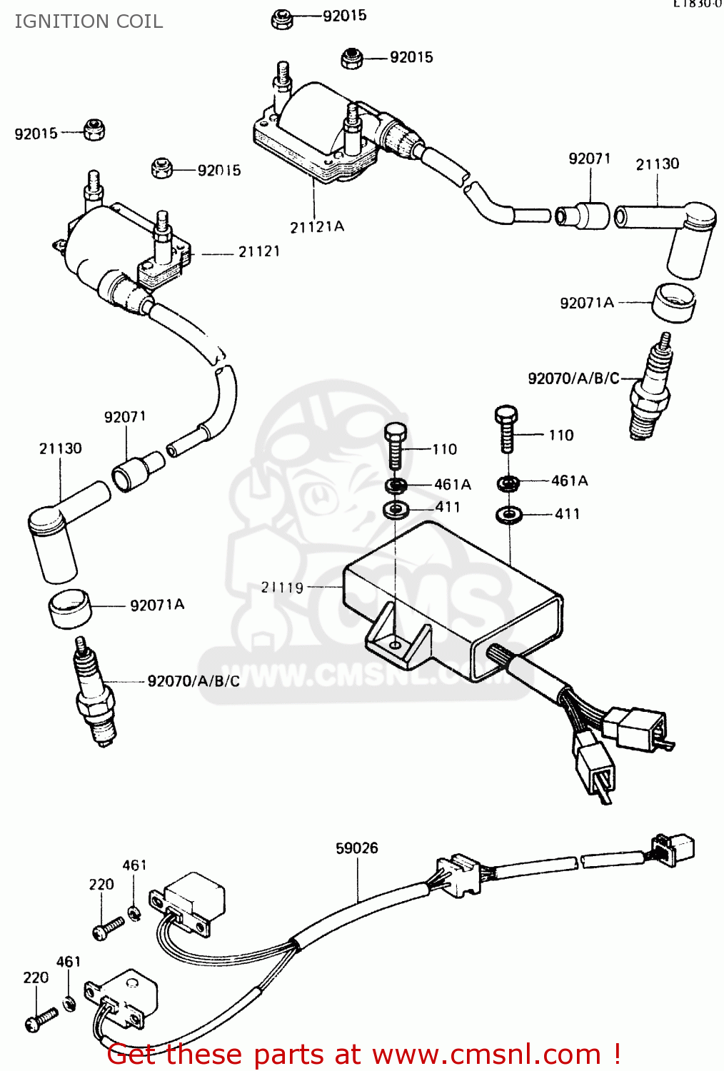 IGNITION COIL ER250B1 SCORPION 1983 USA