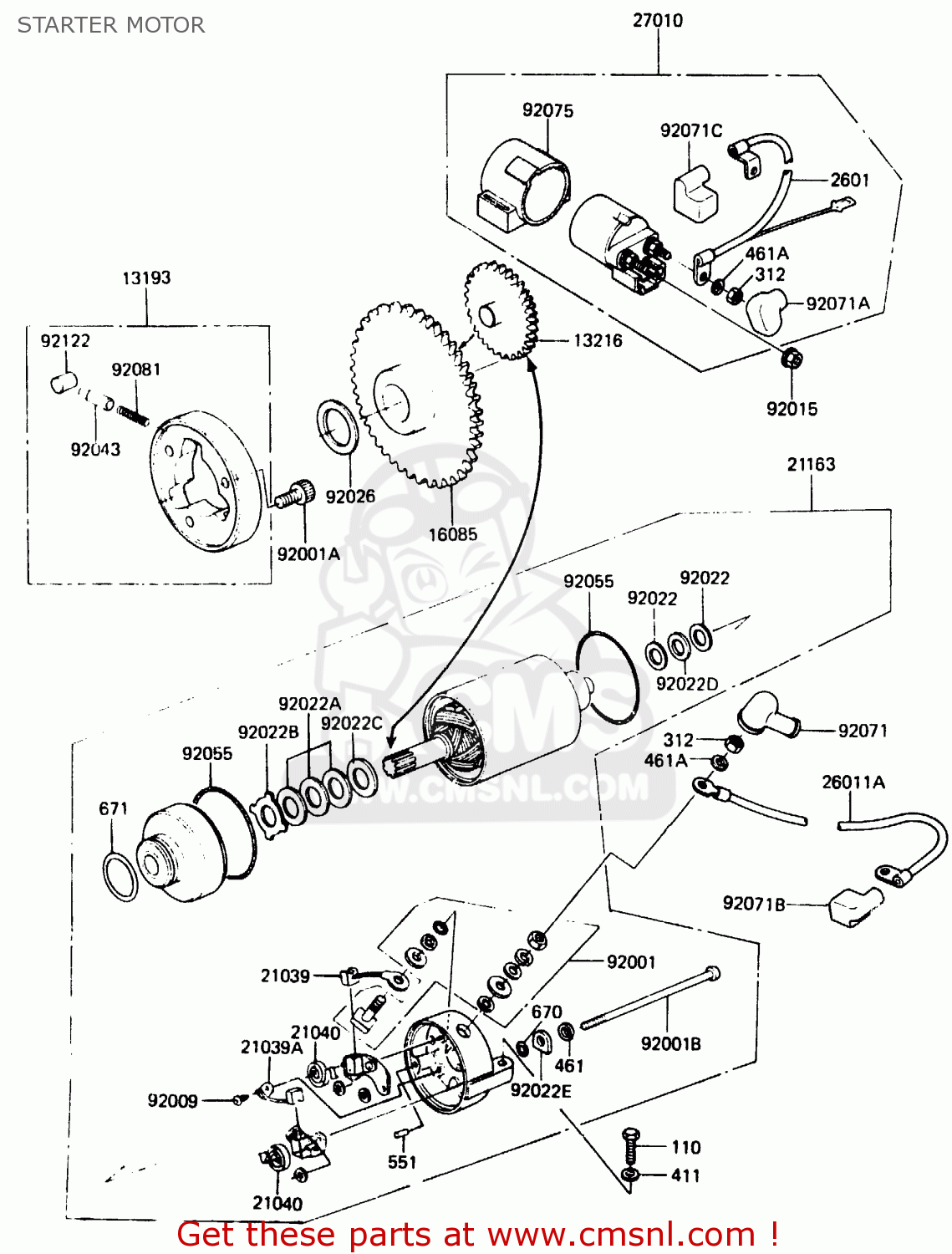 STARTER MOTOR ER250B1 SCORPION 1983 USA