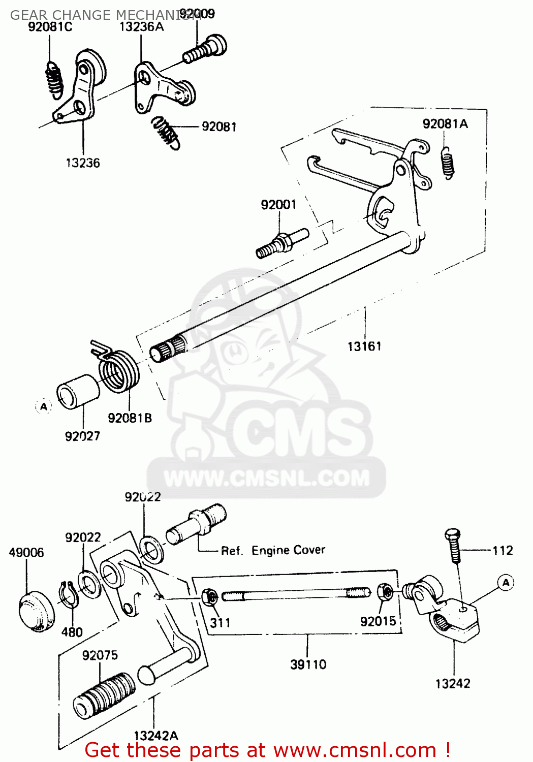GEAR CHANGE MECHANISM ER250B1 SCORPION 1983 USA