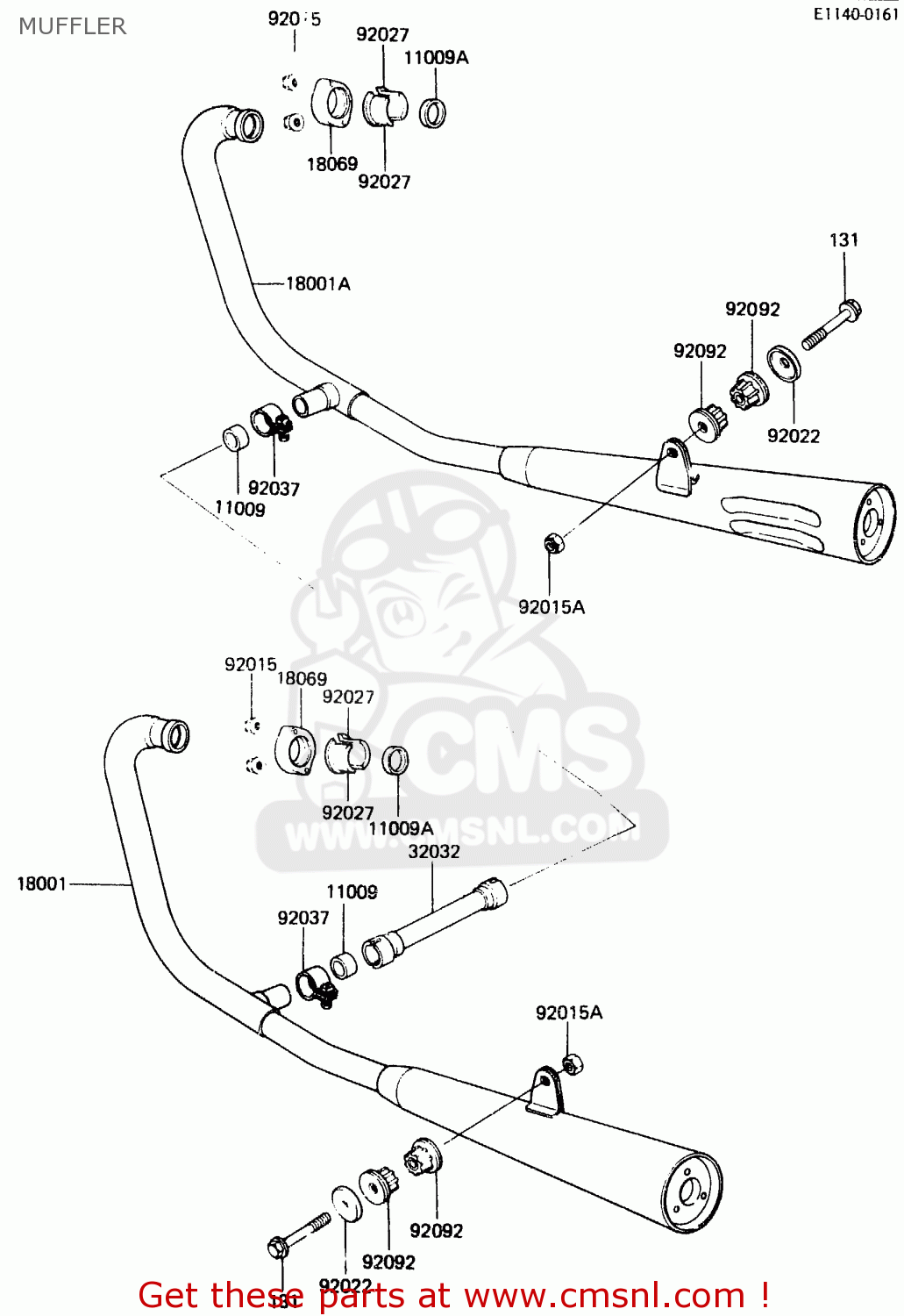 MUFFLER ER250B1 SCORPION 1983 USA