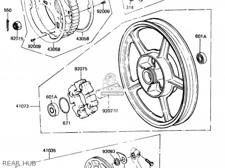 REAR HUB - ER250B1 SCORPION 1983 USA