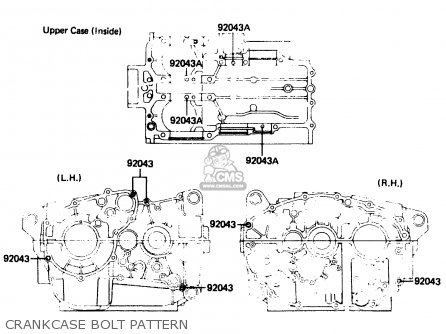 CRANKCASE BOLT PATTERN - ER250B1 SCORPION 1983 USA