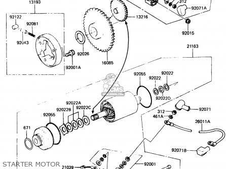 STARTER MOTOR - ER250B1 SCORPION 1983 USA