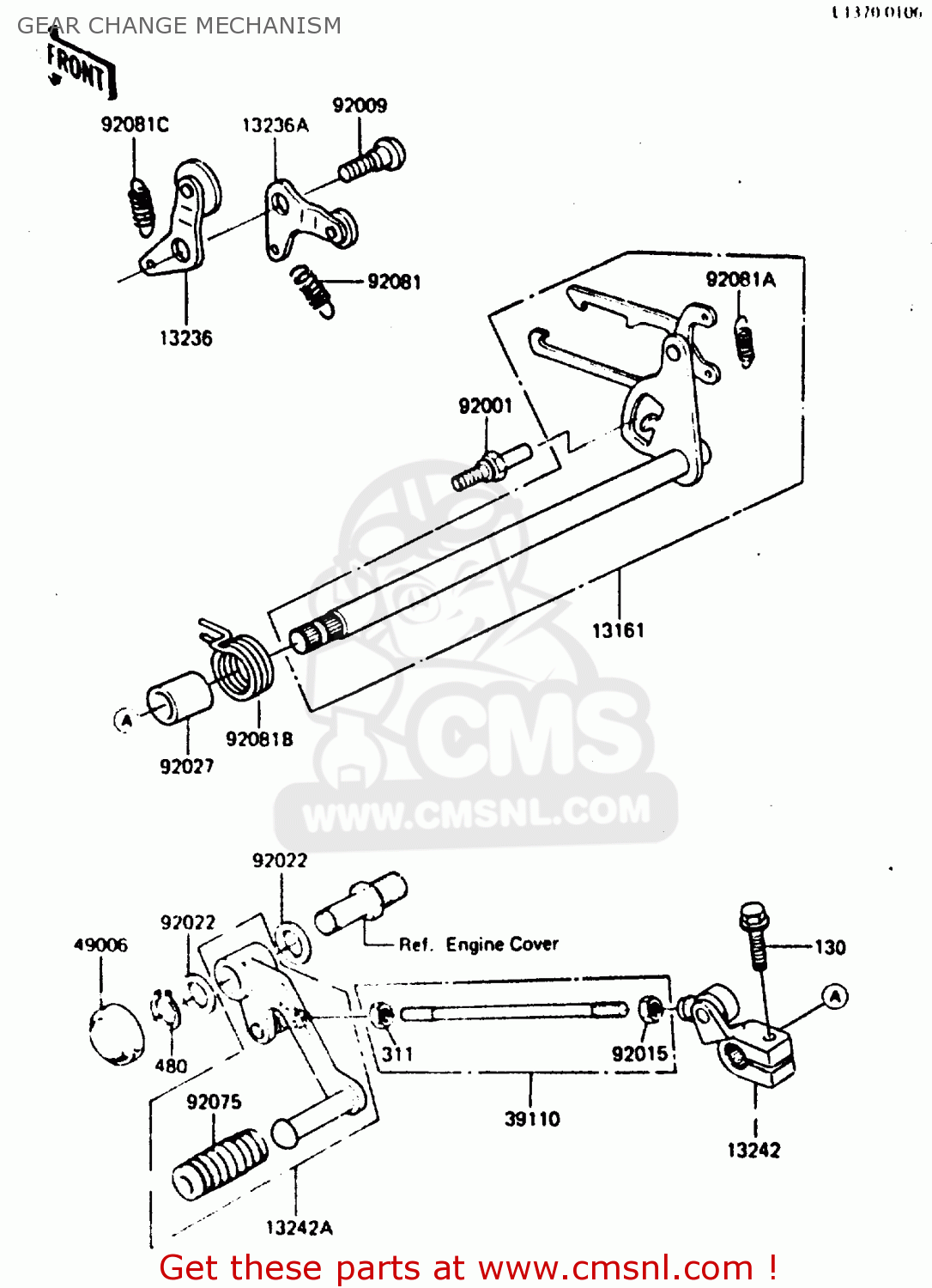 GEAR CHANGE MECHANISM ER250B2 SCORPION 1984 USA